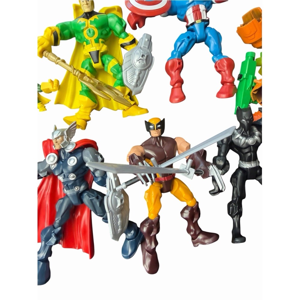 Marvel Hero Mashers Lot of 5 Thor Loki Captain America Wolverine Black Panther - Picture 3 of 12
